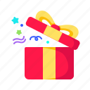 ribbon, confetti, surprise box, anniversary, box, birthday, surprise, gift box, present, gift
