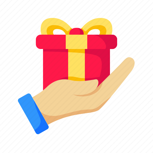 Hand, give away, celebration, anniversary, box, birthday, surprise icon - Download on Iconfinder