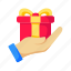 hand, give away, celebration, anniversary, box, birthday, surprise, gift box, present, gift 