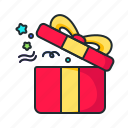 ribbon, confetti, surprise box, anniversary, box, birthday, surprise, gift box, present, gift
