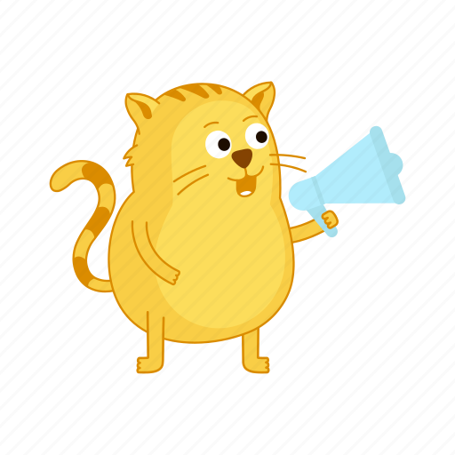 Cat, shout, megaphone, speaker, announcement icon - Download on Iconfinder