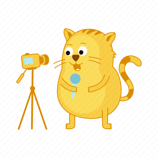 Cat, camera, interview, video blogger icon - Download on Iconfinder
