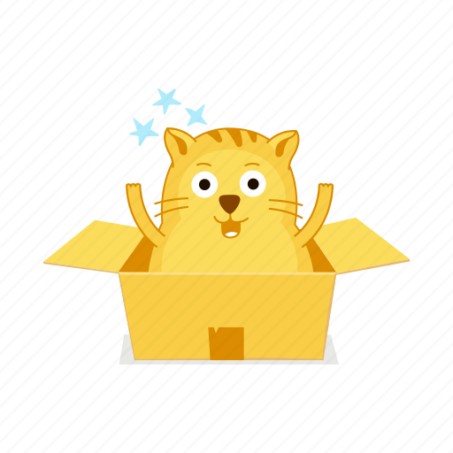 Cat, box, unpacking, delivery, gift icon - Download on Iconfinder