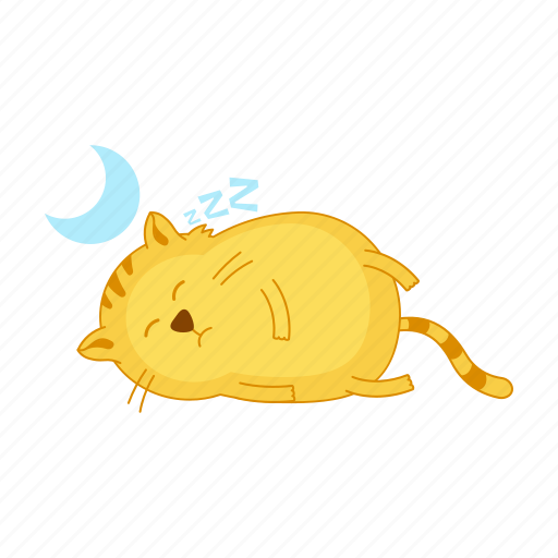 Cat, sleep, rest, night, moon icon - Download on Iconfinder