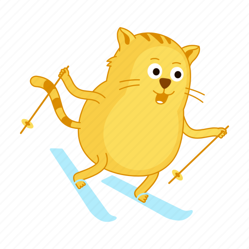 Cat, leisure, ride, skiing, skis icon - Download on Iconfinder