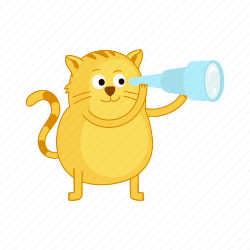 Cat, forecast, spyglass, telescope, look, watch icon - Download on Iconfinder