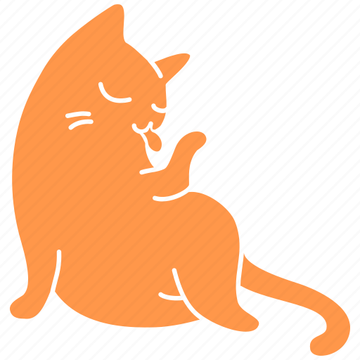 Cat, cute, feline, ginger, lick, meow, pet icon - Download on Iconfinder