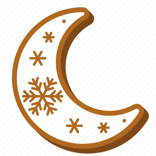 Biscuit, christmas, cookie, gingerbread, moon, snowflake, sweets icon - Download on Iconfinder