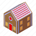 cookie, gingerbread, house, isometric