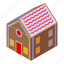 cookie, gingerbread, house, isometric 