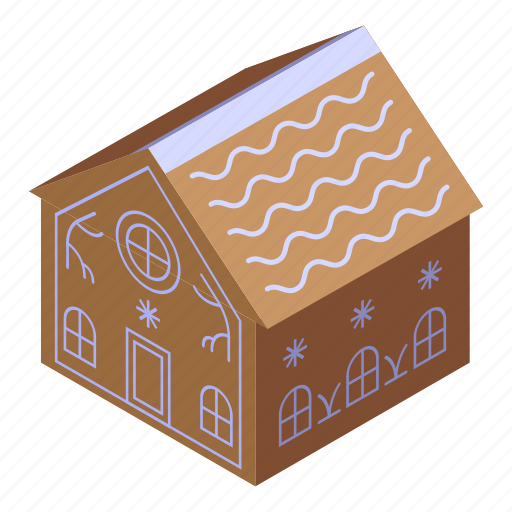 Xmas, gingerbread, house, isometric icon - Download on Iconfinder