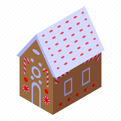 Food, gingerbread, house, isometric icon - Download on Iconfinder
