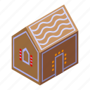 eve, gingerbread, house, isometric