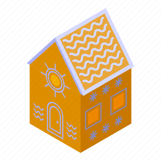 Dessert, gingerbread, house, isometric icon - Download on Iconfinder
