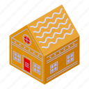 biscuit, gingerbread, house, isometric