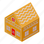 biscuit, gingerbread, house, isometric 
