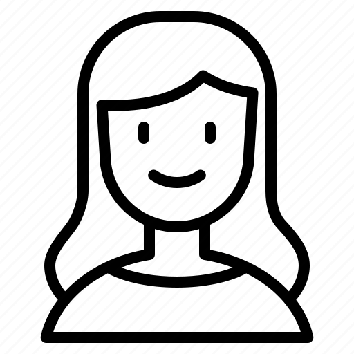 Female, profile, person, woman, smile, long, hair icon - Download on Iconfinder
