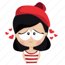 character, french, girl, love, valentine, woman 