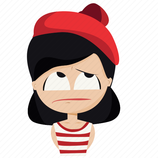 Cartoon, character, girl, sad, woman icon - Download on Iconfinder