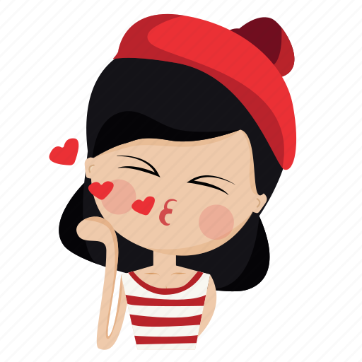 Character, french, girl, kiss, love, person, woman icon - Download on Iconfinder