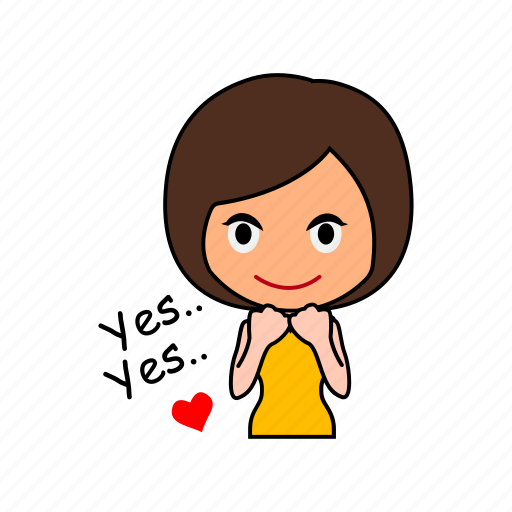 Girl, expression, emoticon, yes icon - Download on Iconfinder