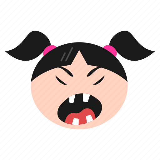 Angry, annoyed, emoji, emoticon, face, girl, sad icon - Download on Iconfinder