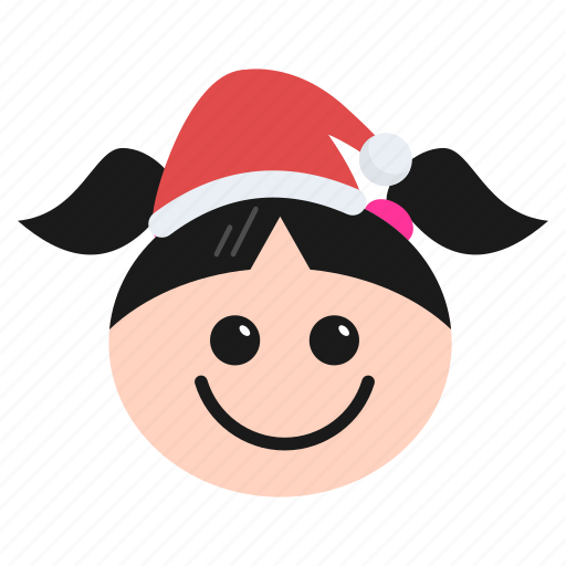 Claus, emoji, emoticon, face, girl, happy, santa icon - Download on Iconfinder
