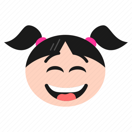 Emoji, emoticon, face, girl, happy, laughing, women icon - Download on Iconfinder