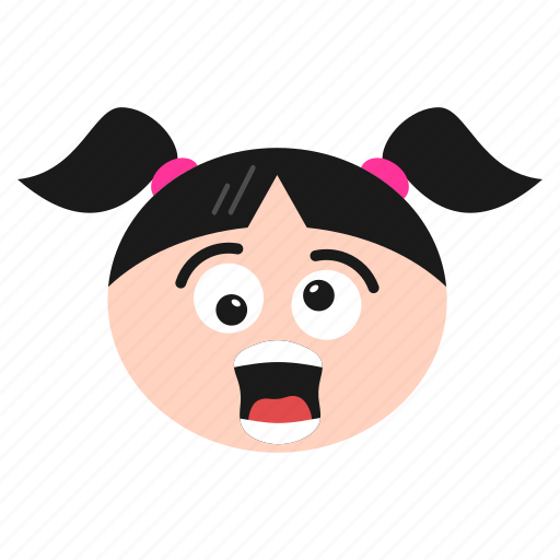 Emoji, emoticon, face, girl, shocked, smile, surprised icon - Download on Iconfinder