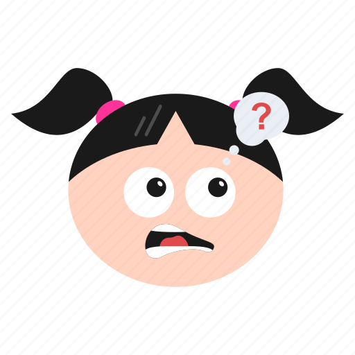 Confused, emoji, emoticon, face, faq, girl, question icon - Download on Iconfinder