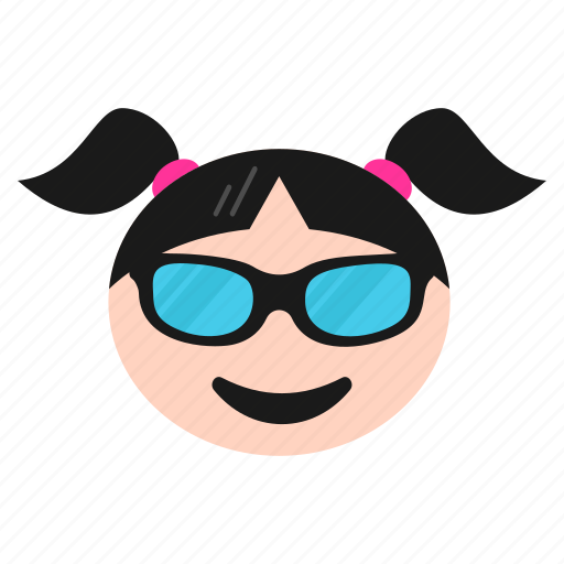 Cool, emoji, emoticon, face, girl, women icon - Download on Iconfinder