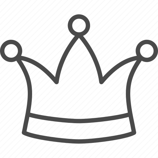 Crown, diadem, jewellery, king, line, outline, queen icon - Download on Iconfinder