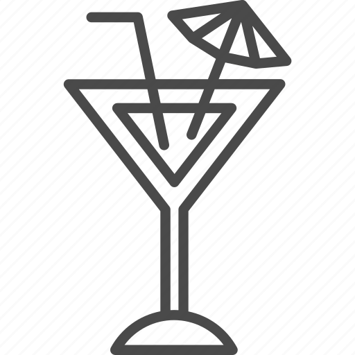 Alcohol, beverage, cocktail, drink, glass, line, outline icon - Download on Iconfinder