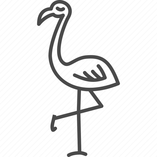 Animal, bird, flamingo, line, outline, wild, zoo icon - Download on Iconfinder