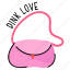 shoulder bag, purse, ladies bag, girls bag, pink love 