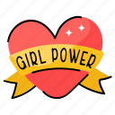 women day, heart, girl power, emblem, girls day