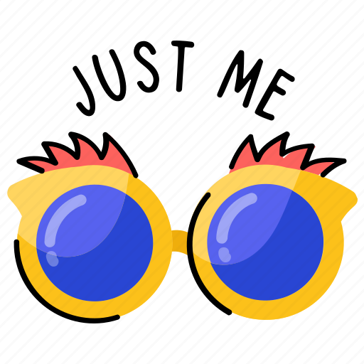 Party glasses, just me, sunglasses, spectacles, specs sticker - Download on Iconfinder