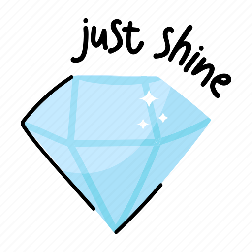 Diamond, just shine, gemstone, precious stone, jewel sticker - Download on Iconfinder