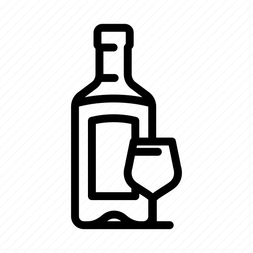 Gin, drink, bottle, glass, alcohol, container, empty icon - Download on Iconfinder