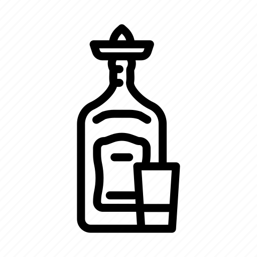 Tequila, glass, bottle, alcohol, container, empty, beverage icon - Download on Iconfinder