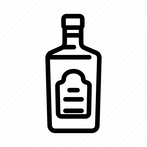 Vodka, drink, bottle, glass, alcohol, container, empty icon - Download on Iconfinder