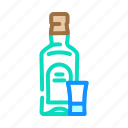 absinthe, glass, bottle, alcohol, container, empty
