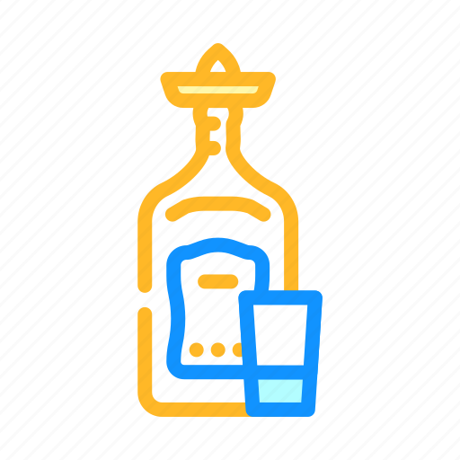 Tequila, glass, bottle, alcohol, container, empty icon - Download on Iconfinder