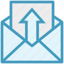 email, envelope, global business, message, send, up, up arrow