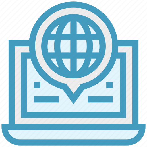 Global business, globe, internet, laptop, talk, web, worldwide icon - Download on Iconfinder