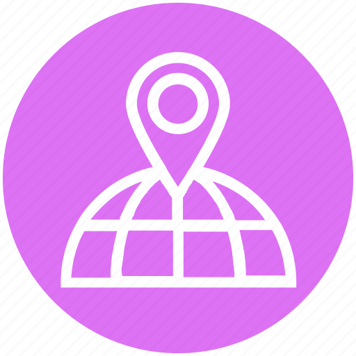 Globe, international, location, map pin, pin, way, world icon - Download on Iconfinder