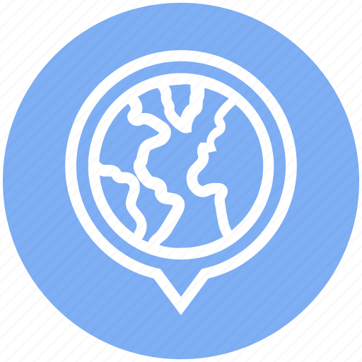 Circle, distance, globe, map, pin, route, world icon - Download on Iconfinder