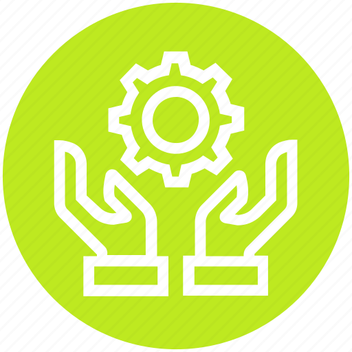 Cogwheel, gear, global business, handle, hands, service, settings icon - Download on Iconfinder
