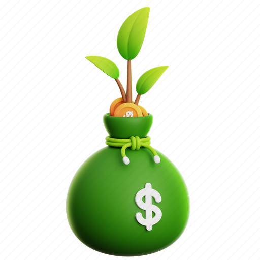 Money, bag, investment, money bag investment, money bag, budget, cost 3D illustration - Download on Iconfinder