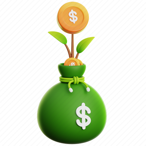Money, bag, investment, money bag investment, money bag, budget, cost 3D illustration - Download on Iconfinder